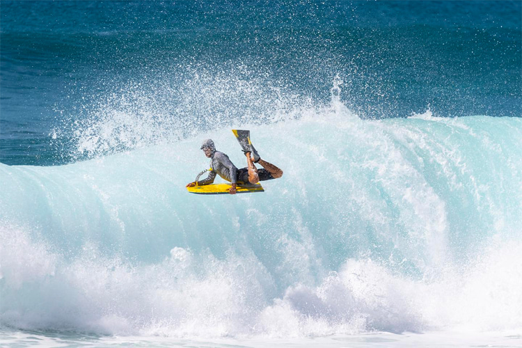 Jeff Hubbard: his signature air roll spins changed bodyboarding forever | Photo: Hubbard Archive