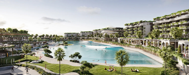 Palm Valley Gold Coast Resort: a $300-million investment backed by Mick Fanning | Illustration: Surf Park Central Palm Valley Gold Coast Resort: a $300-million investment backed by Mick Fanning | Illustration: Surf Park Central
