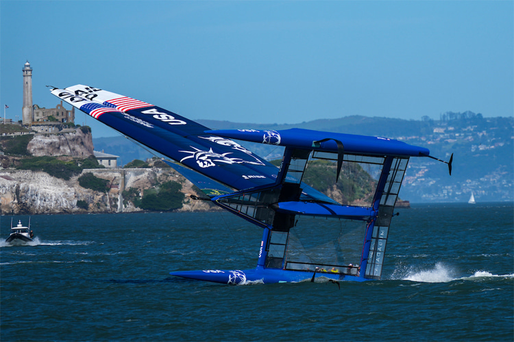 USA SailGP: the high-performance foiling catamaran can reach speeds of nearly 55 knots | Photo: SailGP